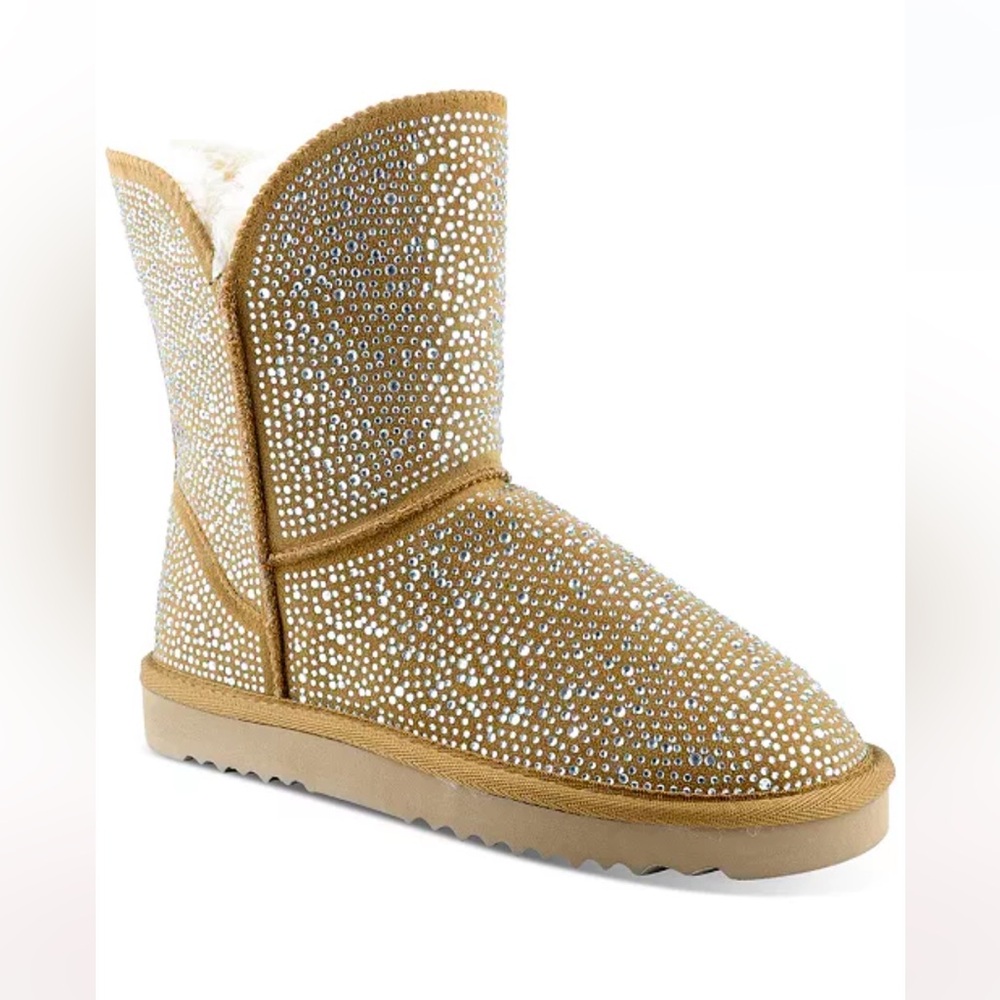 NWOT INC size 8 Rhinestone bling faux Sherpa boots